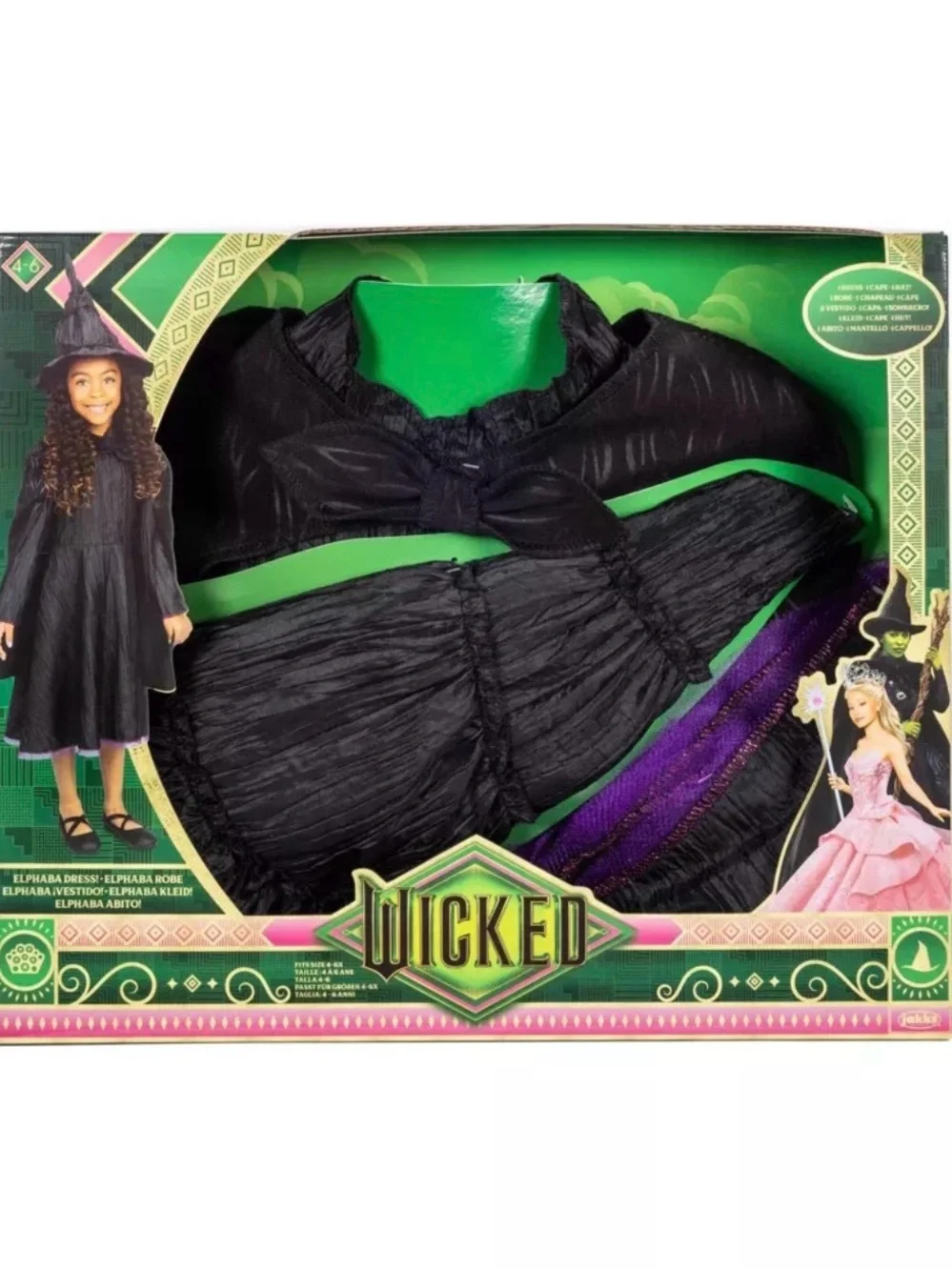 Wicked Kids Deluxe Elphaba Black Defying Gravity Dress Up Set